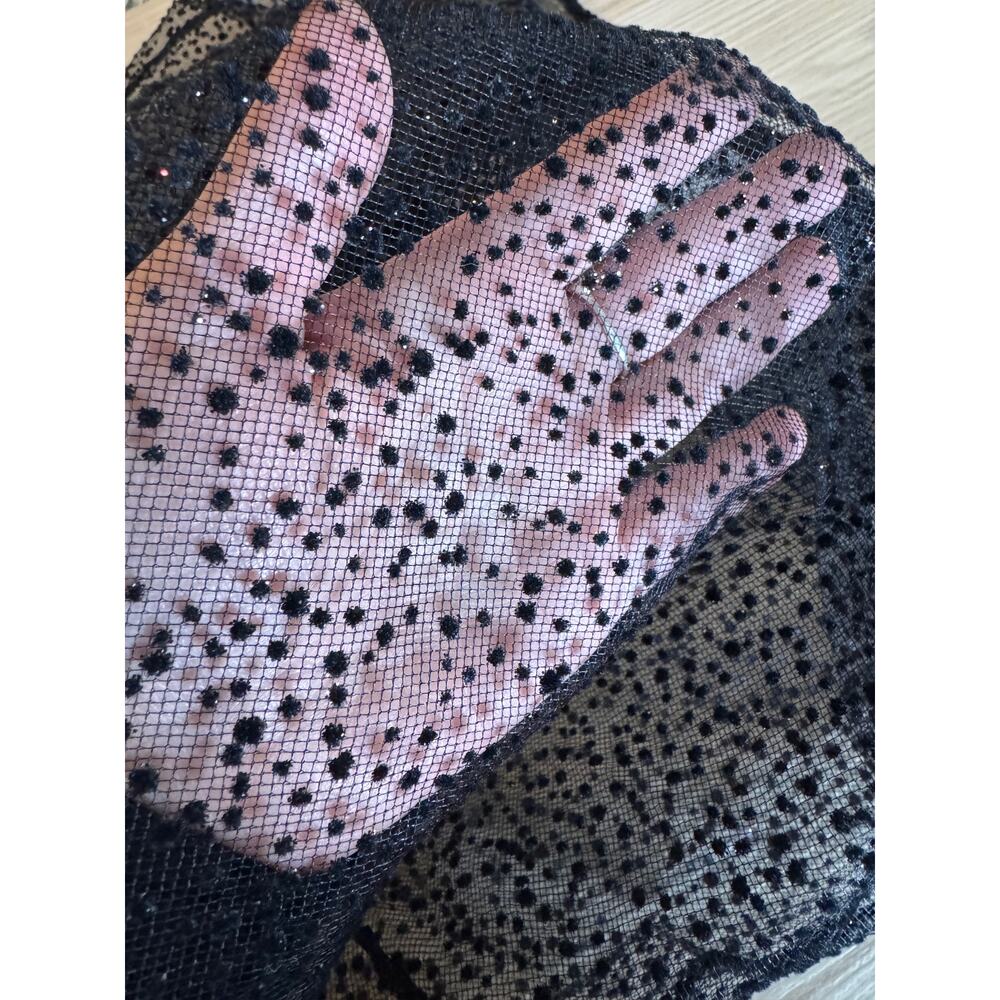 DSquared2 | NWOT Glitter, Velvet Dot & Ruffle Tank Top Size 44 Italian (Large) - Picture 7 of 7
